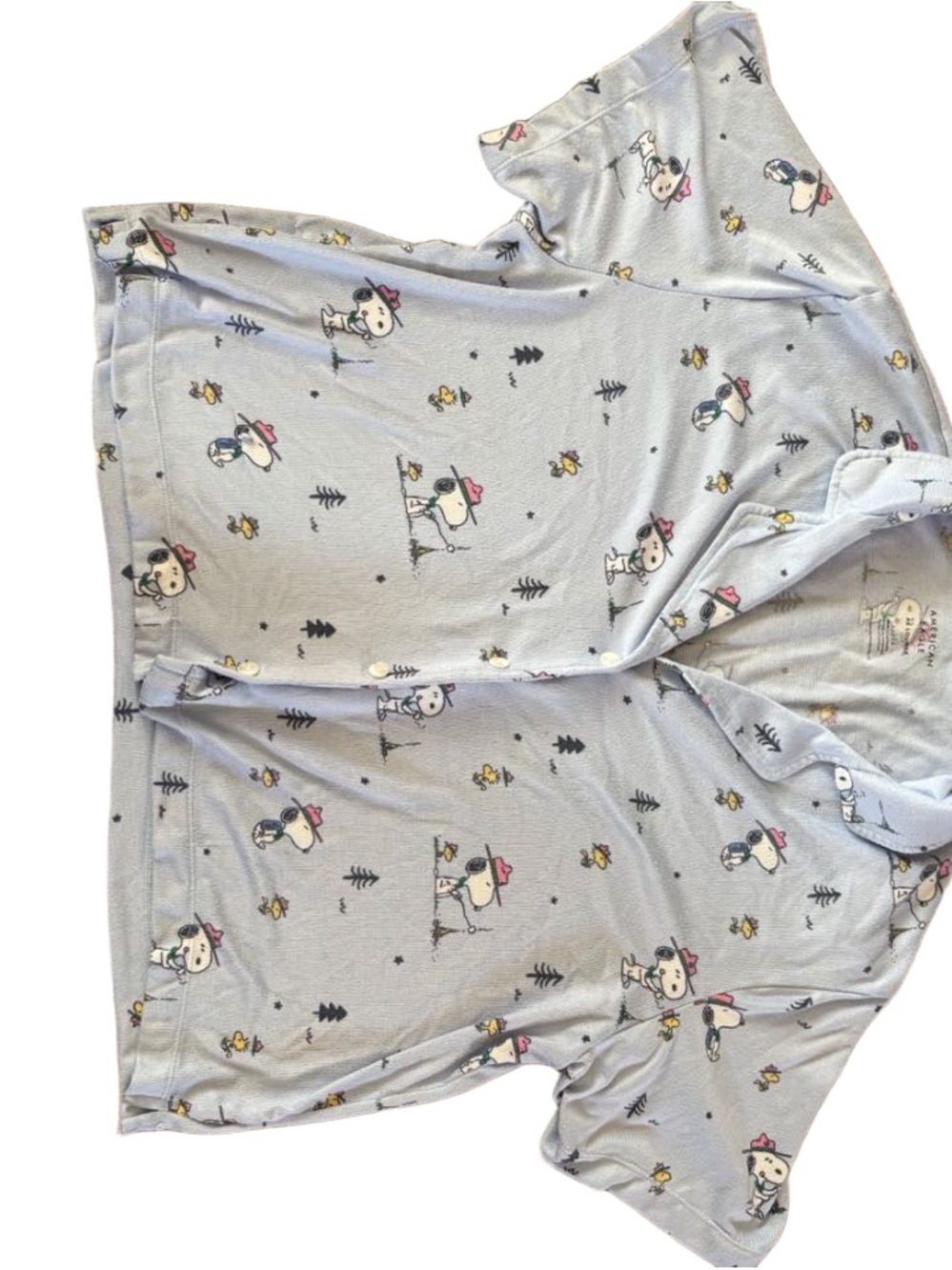 American Eagle Snoopy Printed Short Pajama Set - Women's Sleep Top & Shorts - Picture 3 of 5